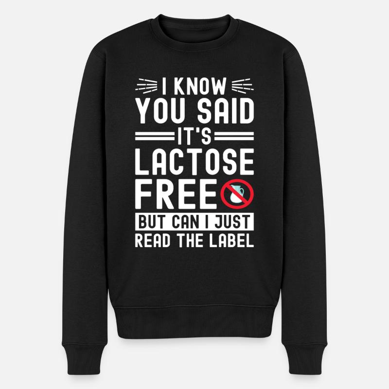 Laktoseintoleranz Laktoseintolerant - Männer Premium Bio Pullover - Schwarz