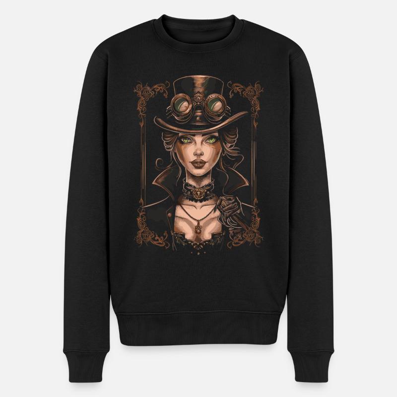 Belles femmes Steampunk Amant - Pull Premium bio Homme - noir