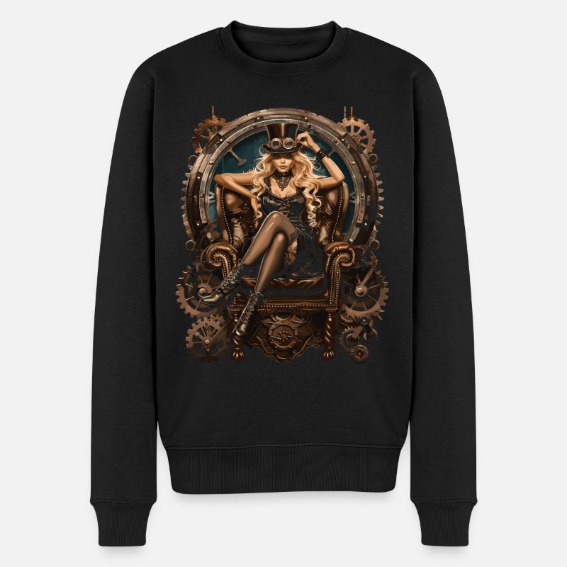 Belles femmes Steampunk Amant - Pull Premium bio Homme - noir