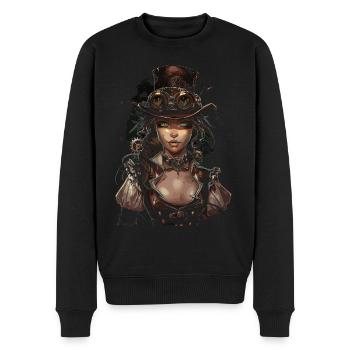 Schöne Frauen Steampunk Liebhaber - Männer Premium Bio Pullover - Schwarz - Vorne - Nico (187cm)