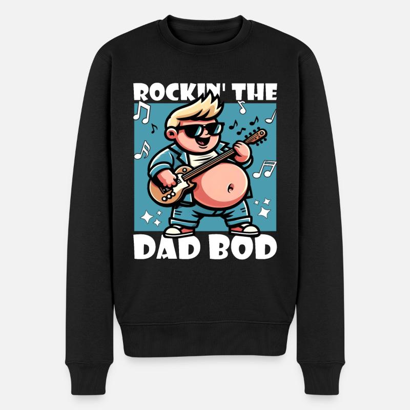 ROCKEN DES DAD-KÖRPERS - Männer Premium Bio Pullover - Schwarz