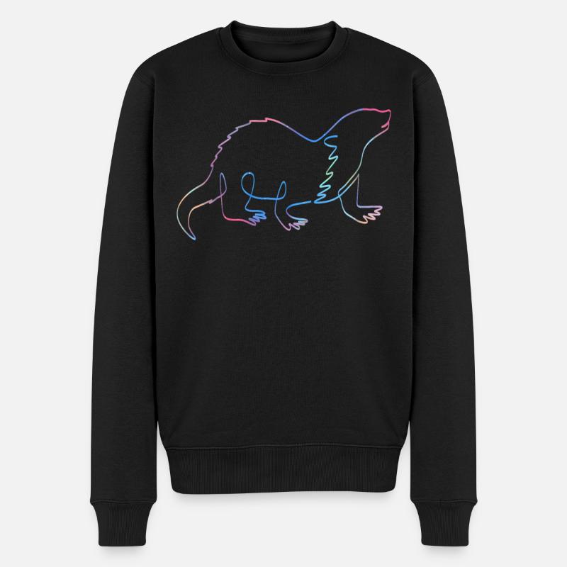 Otter Watercolor - Männer Premium Bio Pullover - Schwarz