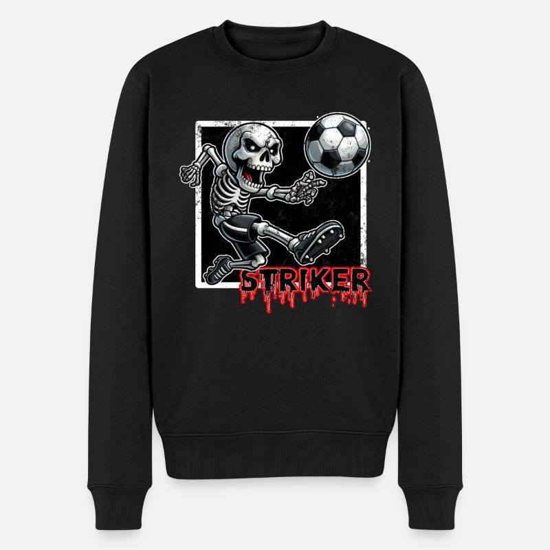 STÜRMER FUSSBALL - SKELETON - Männer Premium Bio Pullover - Schwarz