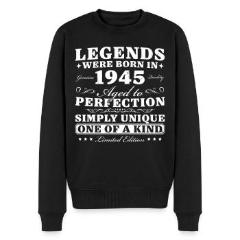 1945 Jahrgang geboren Vintage 80 Jahre - Männer Premium Bio Pullover - Schwarz - Vorne - Nico (187cm)