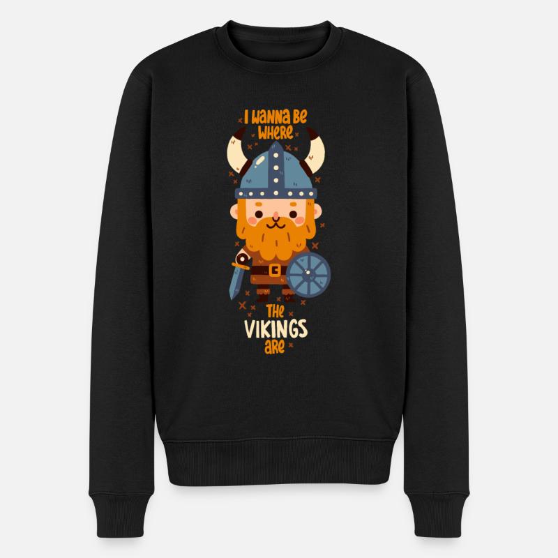 Où sont les Vikings - Pull Premium bio Homme - noir