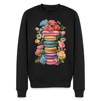 Amateurs de macarons Macaron Baker - Pull Premium bio Homme - noir - Devant - Nico (187cm)