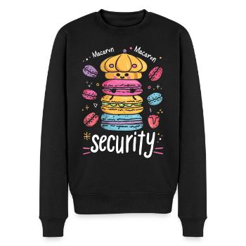 Amateurs de macarons Macaron Baker - Pull Premium bio Homme - noir - Devant - Nico (187cm)