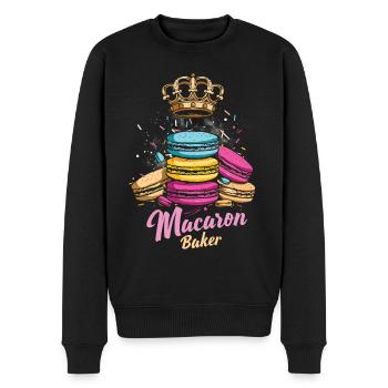 Amateurs de macarons Macaron Baker - Pull Premium bio Homme - noir - Devant - Nico (187cm)