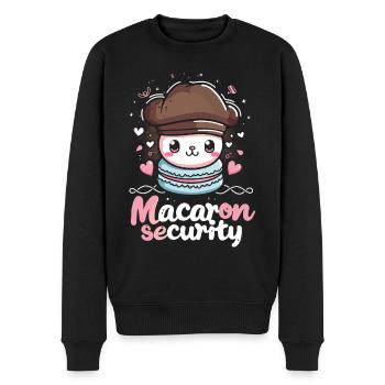 Amateurs de macarons Macaron Baker - Pull Premium bio Homme - noir - Devant - Nico (187cm)