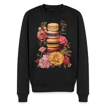Amateurs de macarons Macaron Baker - Pull Premium bio Homme - noir - Devant - Nico (187cm)