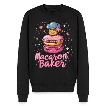 Amateurs de macarons Macaron Baker - Pull Premium bio Homme - noir - Devant - Nico (187cm)