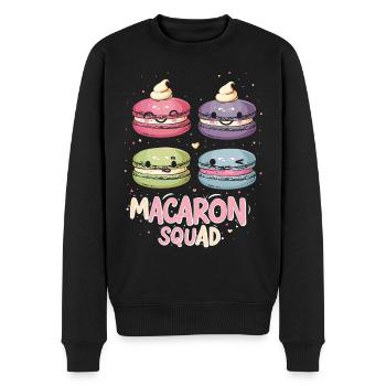 Amateurs de macarons Macaron Baker - Pull Premium bio Homme - noir - Devant - Nico (187cm)