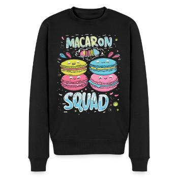 Amateurs de macarons Macaron Baker - Pull Premium bio Homme - noir - Devant - Nico (187cm)