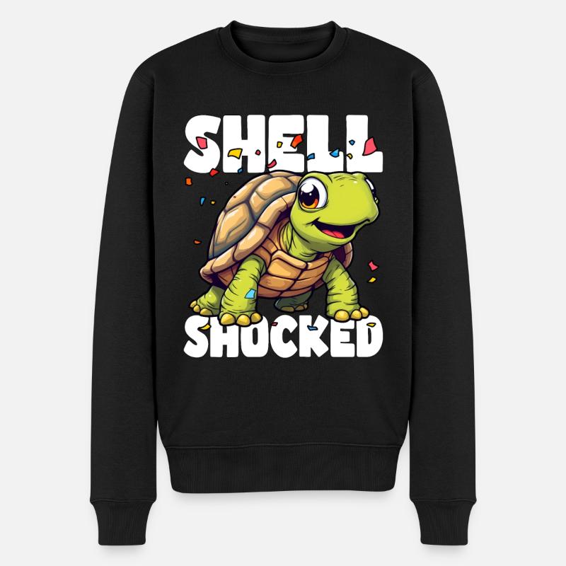 SHELL SCHOCKIERT UND LIEBT ES - Männer Premium Bio Pullover - Schwarz