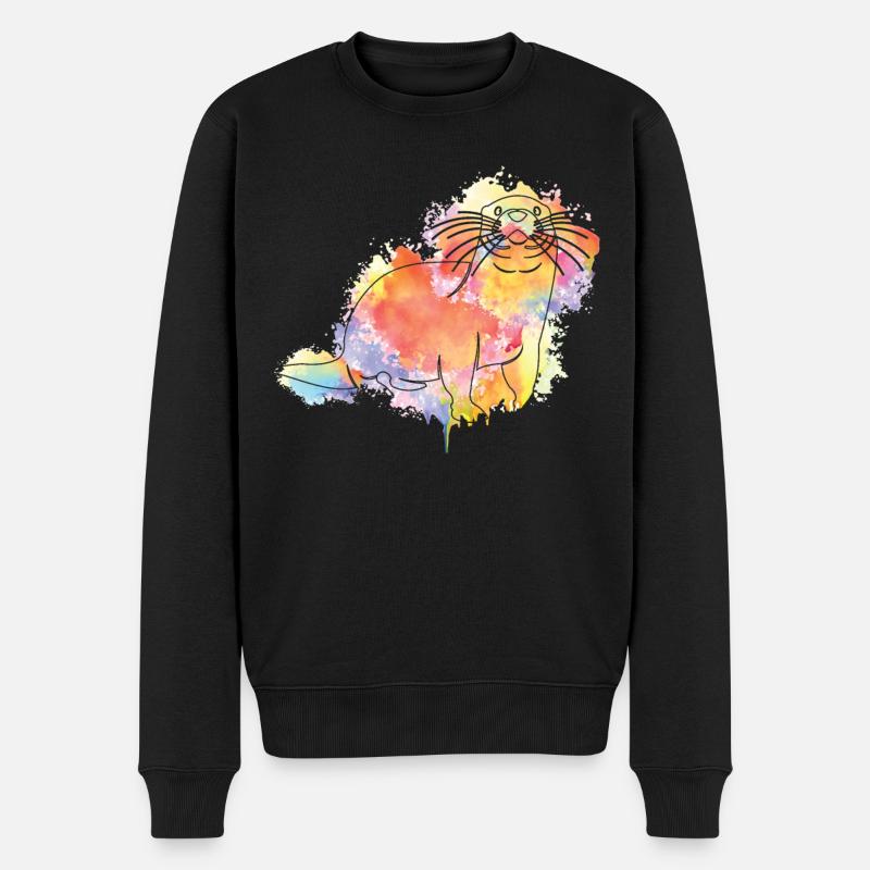 Loutre Aquarelle - Pull Premium bio Homme - noir