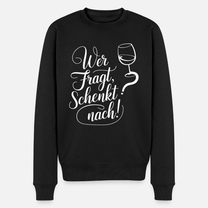 Wer fragt schenkt nach - Männer Premium Bio Pullover - Schwarz