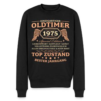 Jahrgang 1975 geboren 50. Geburtstag Männer - Männer Premium Bio Pullover - Schwarz - Vorne - Nico (187cm)