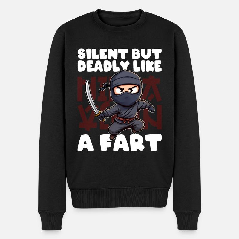 LAUTLOS, ABER TÖDLICH WIE EIN FURZ - Männer Premium Bio Pullover - Schwarz
