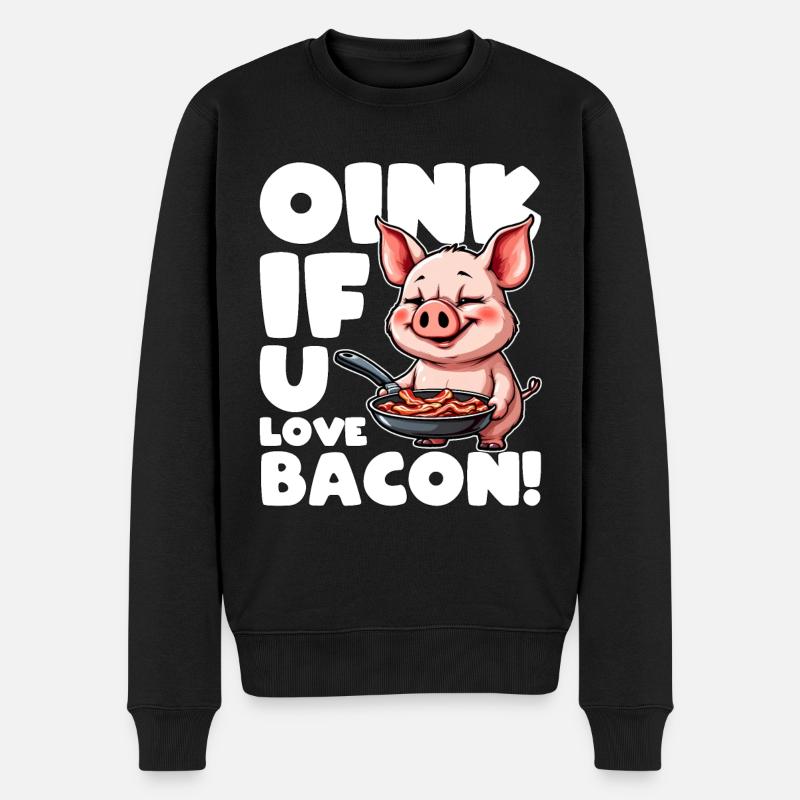 OINK, WENN SIE SPECK LIEBEN - Männer Premium Bio Pullover - Schwarz