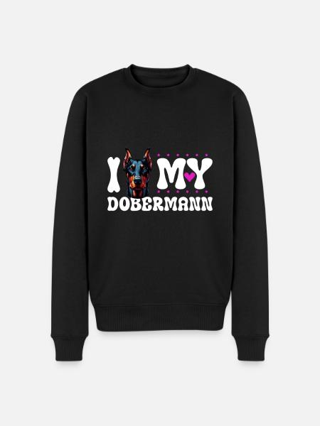 I love my Doberman - Men's Premium Organic Jumper - black