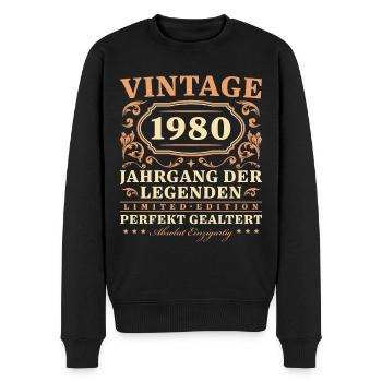 45. Geburtstag Einzigartig seit 1980 Jahrgang - Männer Premium Bio Pullover - Schwarz - Vorne - Nico (187cm)