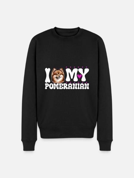 I love my Pomeranian - Men's Premium Organic Jumper - black