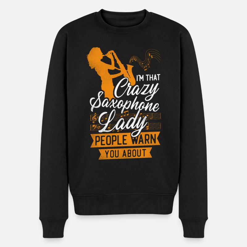 Saxophone I'm That Crazy Saxophone - Männer Premium Bio Pullover - Schwarz