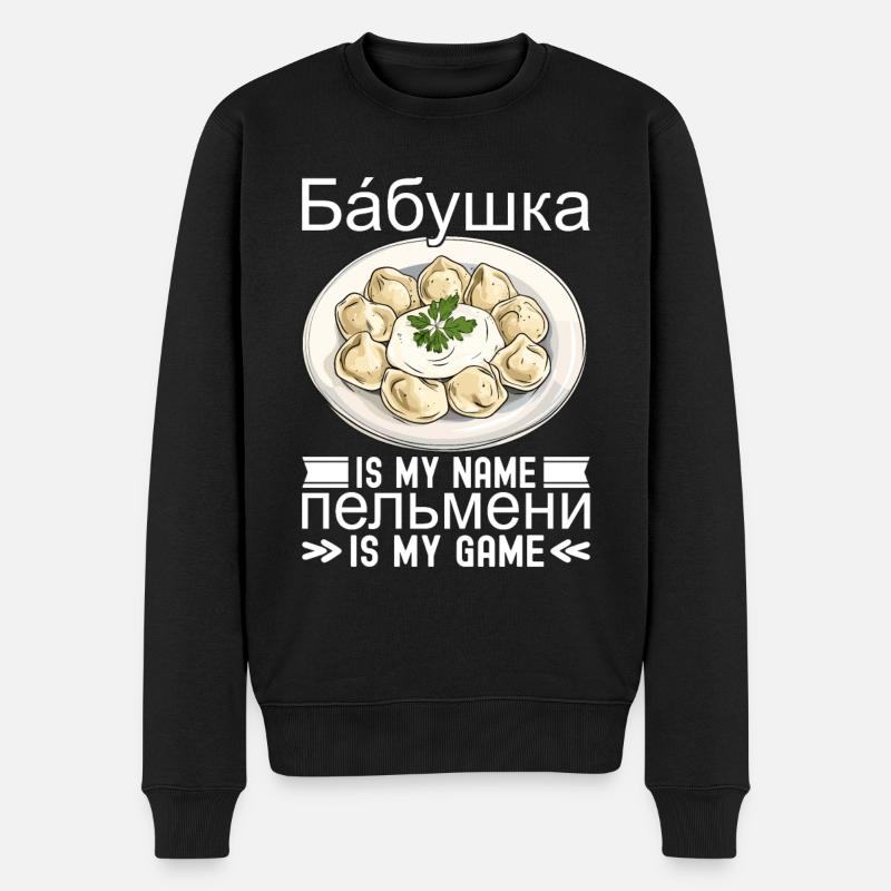 Pelmeni Cuisine russe - Pull Premium bio Homme - noir