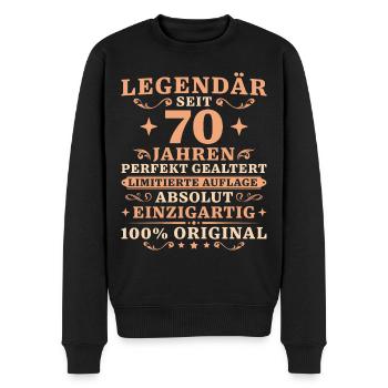 70 Jahre Legendär Vintage 70. Geburtstag - Männer Premium Bio Pullover - Schwarz - Vorne - Nico (187cm)