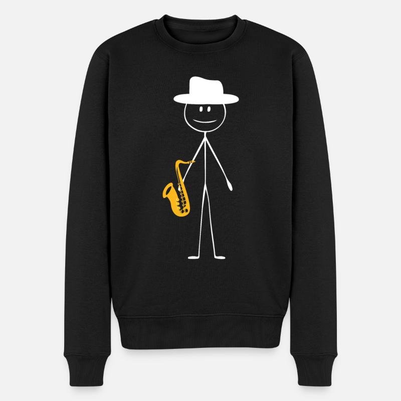 Saxophone Saxophone Guy - Männer Premium Bio Pullover - Schwarz