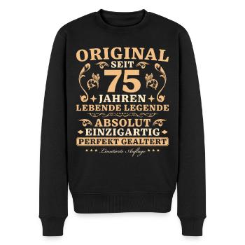 75 Jahre Absolut Einzigartig 75. Geburtstag - Männer Premium Bio Pullover - Schwarz - Vorne - Nico (187cm)