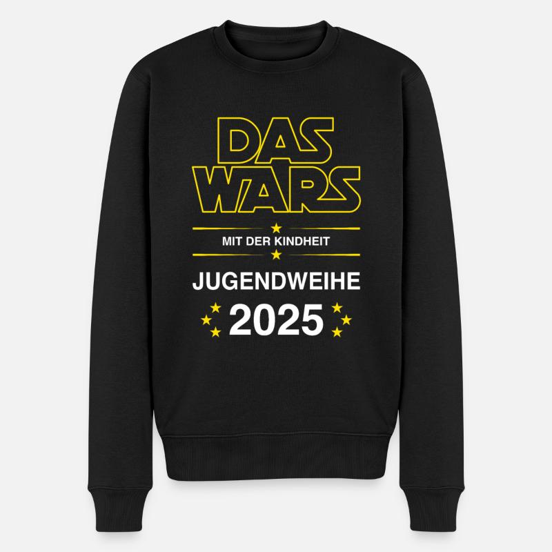 Jugendweihe 2025 DAS WARS mit der Kindheit - Männer Premium Bio Pullover - Schwarz