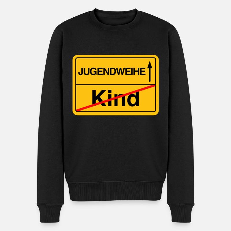 Jugendweihe Ortsschild Brauch DDR Tradition - Männer Premium Bio Pullover - Schwarz