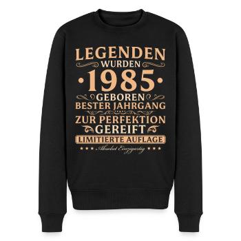 1985 Jahrgang Absolut Einzigartig 40 Jahre - Männer Premium Bio Pullover - Schwarz - Vorne - Nico (187cm)