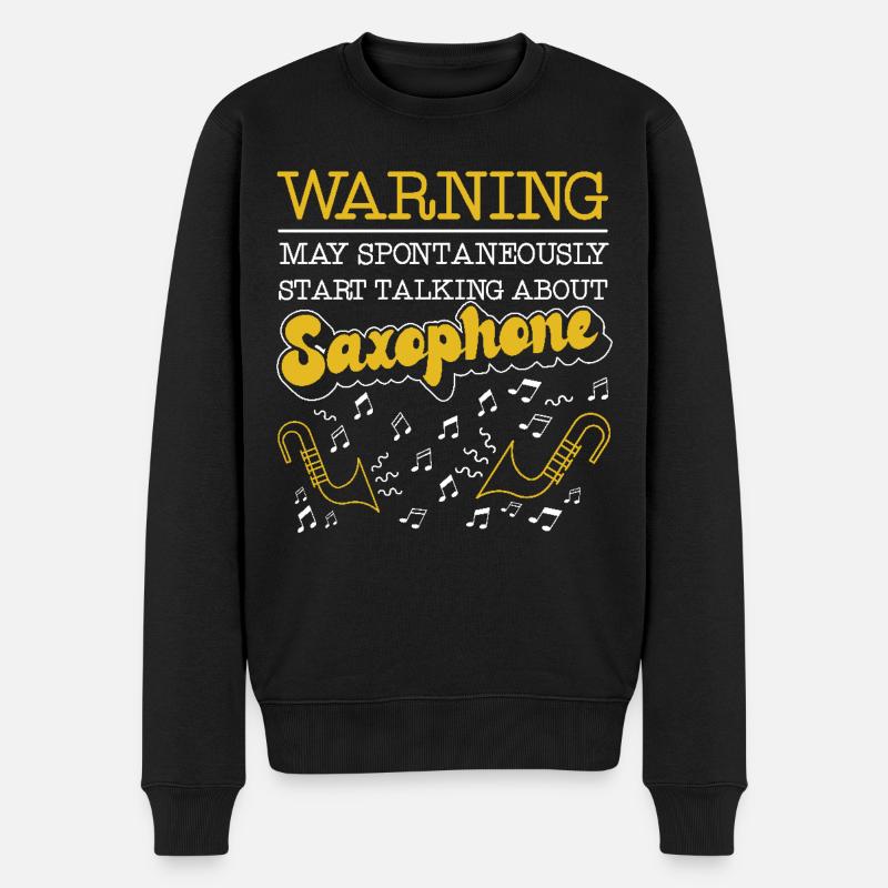 Saxophone Warning May - Men's Premium Organic Jumper - black