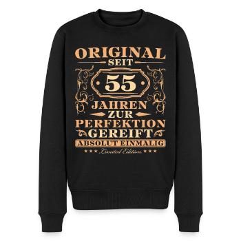 Original seit 55 Jahren Einmalig 55 Geburtstag - Männer Premium Bio Pullover - Schwarz - Vorne - Nico (187cm)