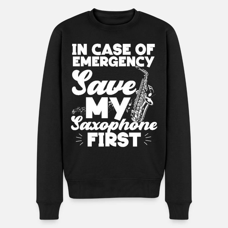 Saxophone en cas d’urgence - Pull Premium bio Homme - noir