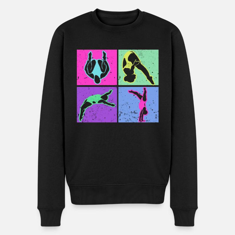 Water Sports Springboard Diver - Men's Premium Organic Jumper - black