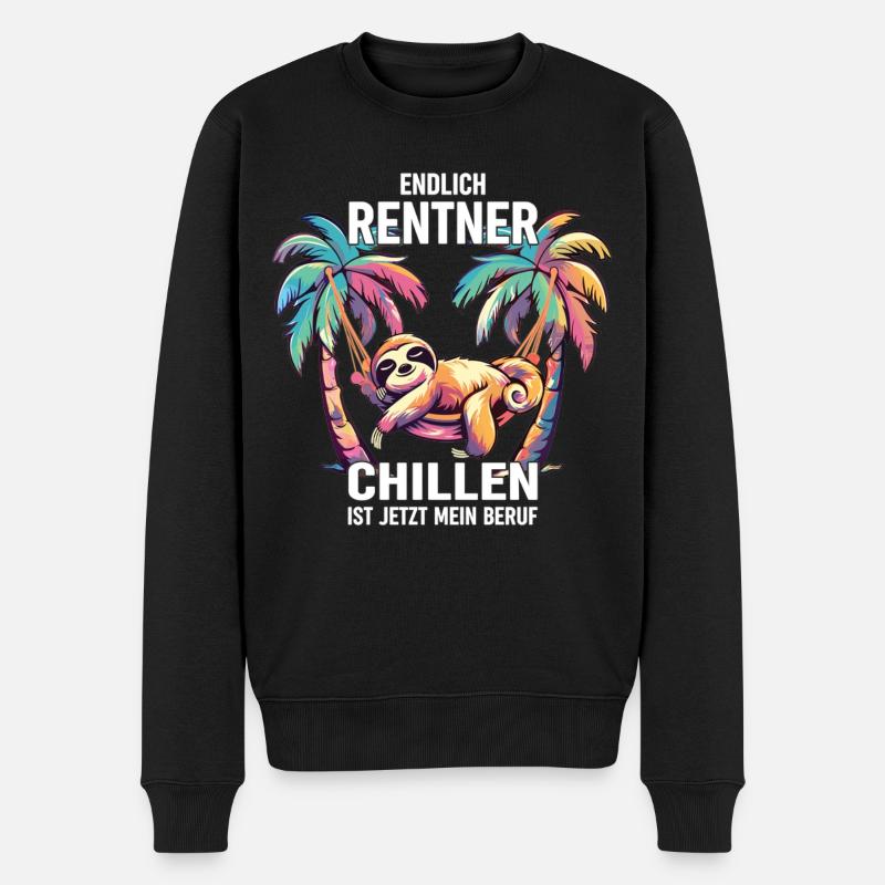 "Finally Pensioner" Chilling Sloth - Men's Premium Organic Jumper - black