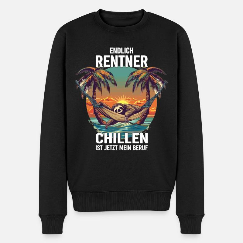 "Finally Pensioner" Chilling Sloth - Men's Premium Organic Jumper - black