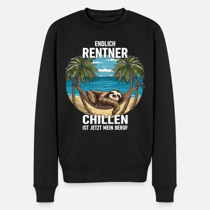 "Finally Pensioner" Chilling Sloth - Men's Premium Organic Jumper - black
