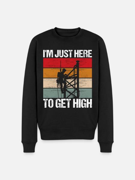 Industriekletterer Tower Climber Industrieklettern - Männer Premium Bio Pullover - Schwarz