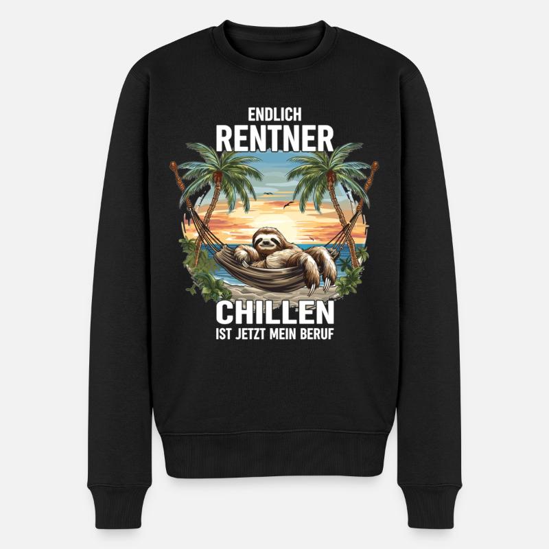 "Finally Pensioner" Chilling Sloth - Men's Premium Organic Jumper - black