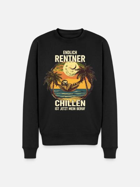 "Finally Pensioner" Chilling Sloth - Men's Premium Organic Jumper - black
