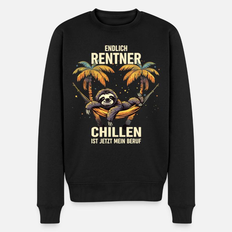 "Finally Pensioner" Chilling Sloth - Men's Premium Organic Jumper - black