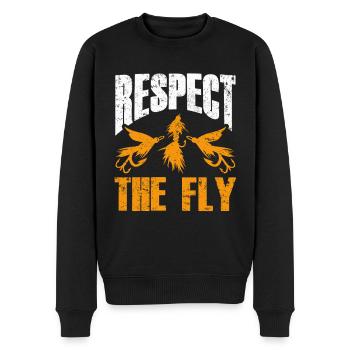Fliegenbinden Fliegenfischen - Männer Premium Bio Pullover - Schwarz - Vorne - Nico (187cm)