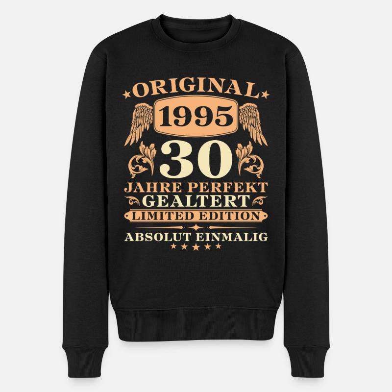 Original 1995 Jahrgang geboren 30 Jahre - Männer Premium Bio Pullover - Schwarz
