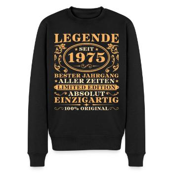 Legende seit 1975 Jahrgang Vintage Geburtstag - Männer Premium Bio Pullover - Schwarz - Vorne - Nico (187cm)