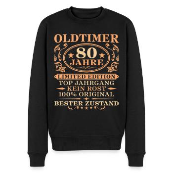 80 Jahre Original 80. Geburtstag Geschenkidee - Männer Premium Bio Pullover - Schwarz - Vorne - Nico (187cm)