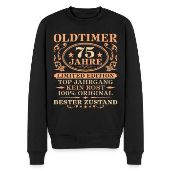 75 Jahre Original 75. Geburtstag Geschenkidee - Männer Premium Bio Pullover - Schwarz - Vorne - Nico (187cm)
